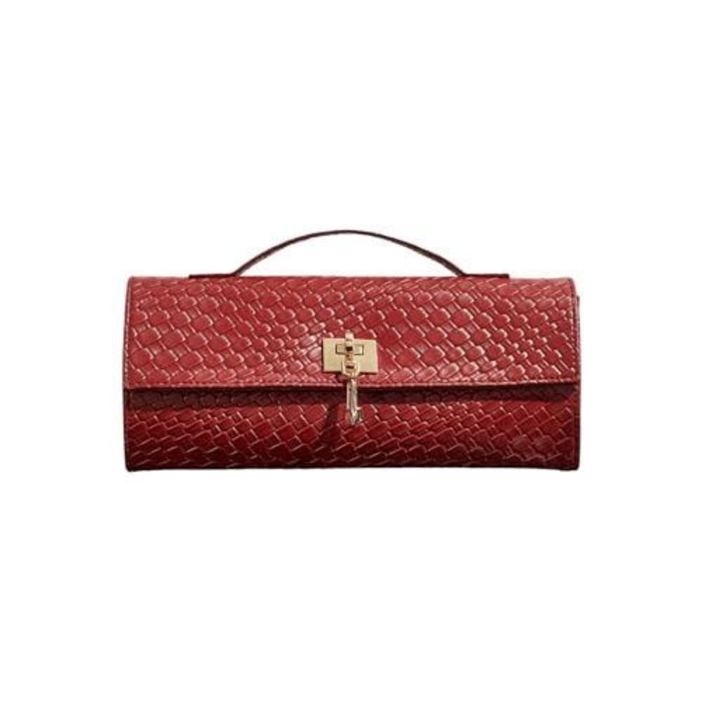 Classic Women'S Crocodile Embossed Clutch Bag Vintage Elegant Pu Textured Even